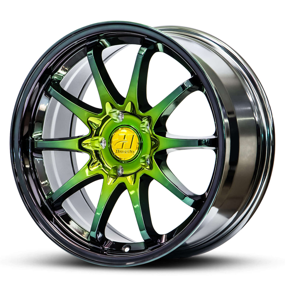 HUSSLA JDM 17X7.5 adjustable 15 TOXIC GREEN