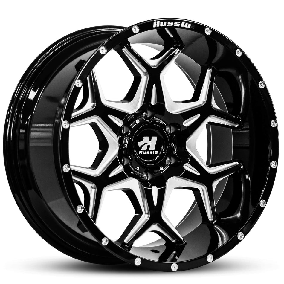 HUSSLA KALASHNIKOV 20x10 6x139.7 -19 GLOSS BLACK MILLED