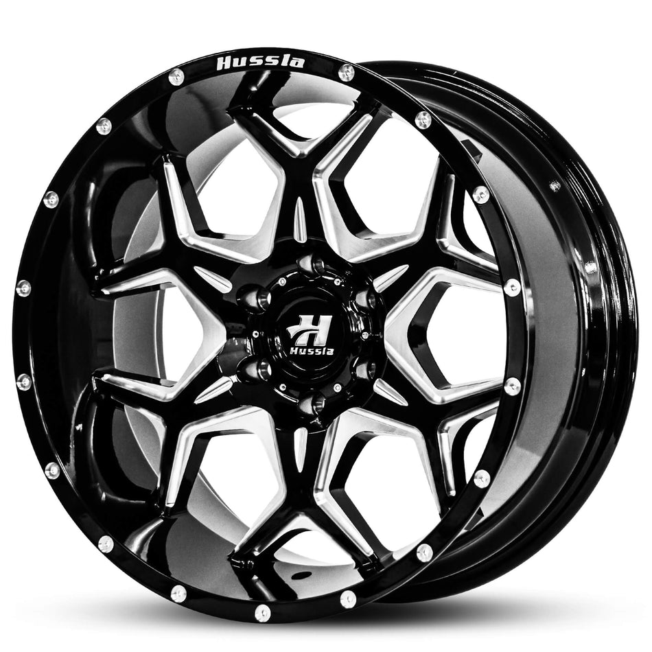 HUSSLA KALASHNIKOV 20x10 6x139.7 -19 GLOSS BLACK MILLED