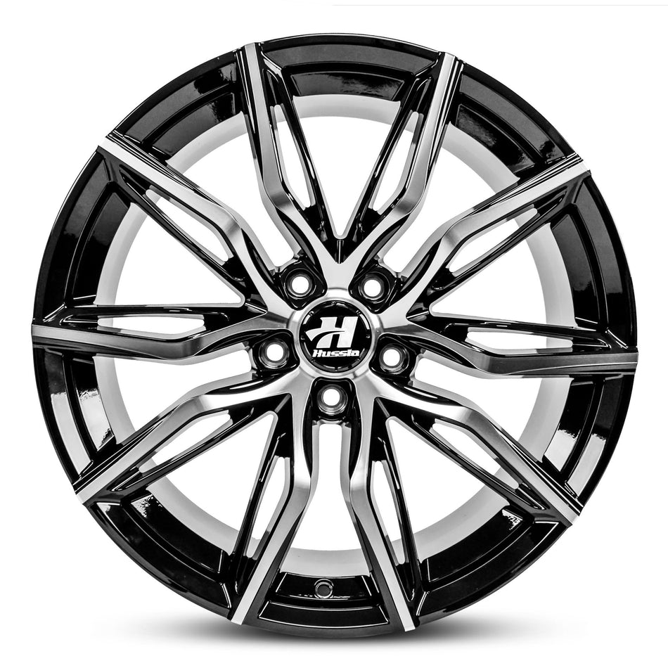 HUSSLA MEDUSA 20X9.5 5X115 20 GLOSS BLACK MACHINED FACE