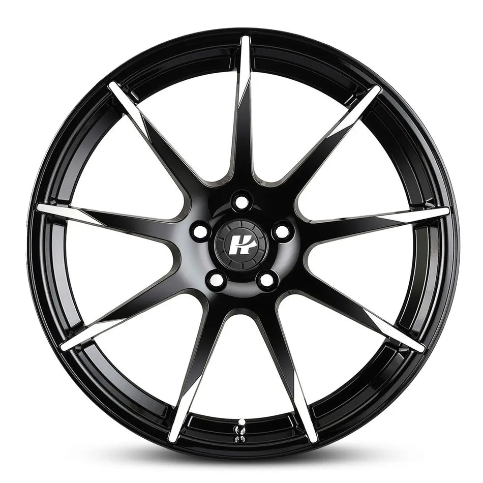 HUSSLA MIA 19X9.5 5X120 40 GLOSS BLACK MILLED TIPS
