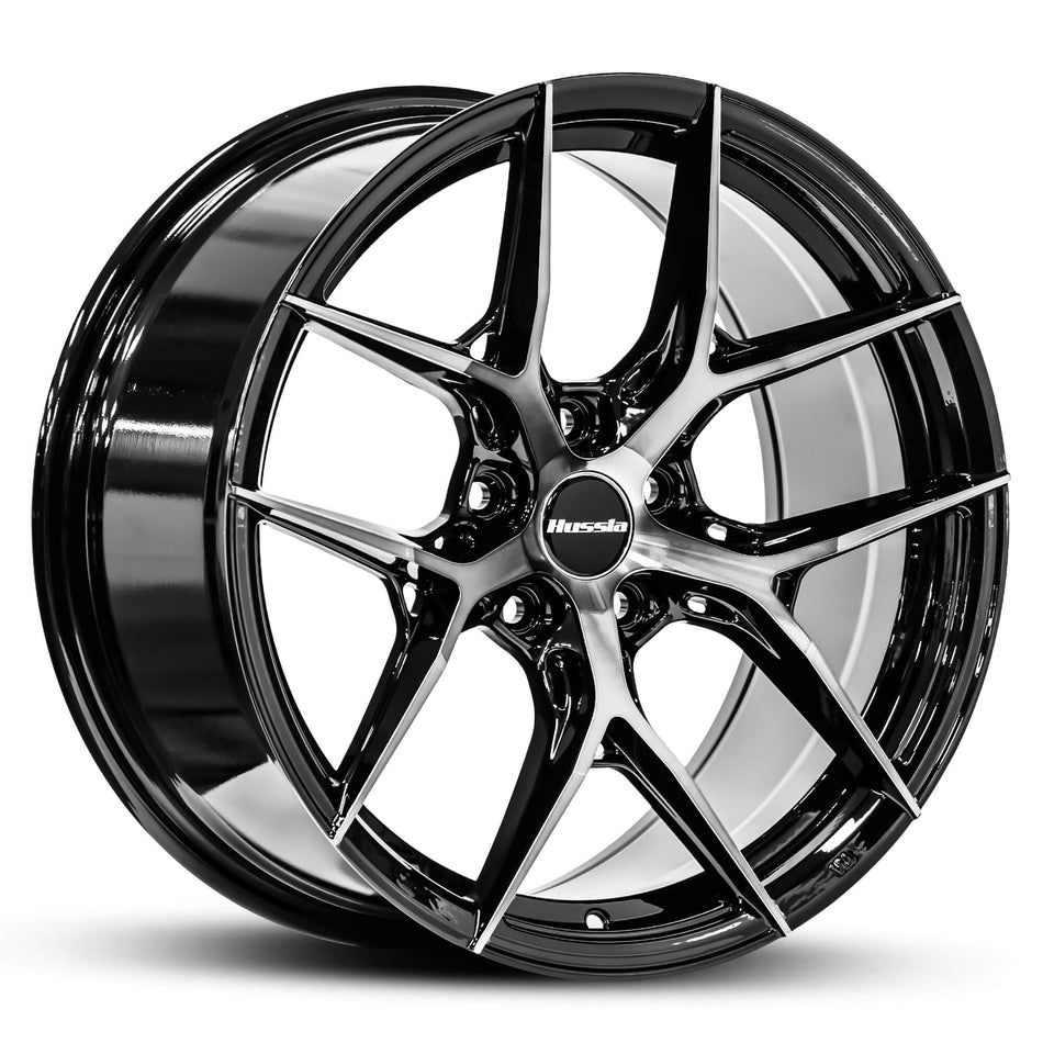 HUSSLA MILAN 18X8.5 5X114.3 35 GLOSS BLACK DARK TINT FACE