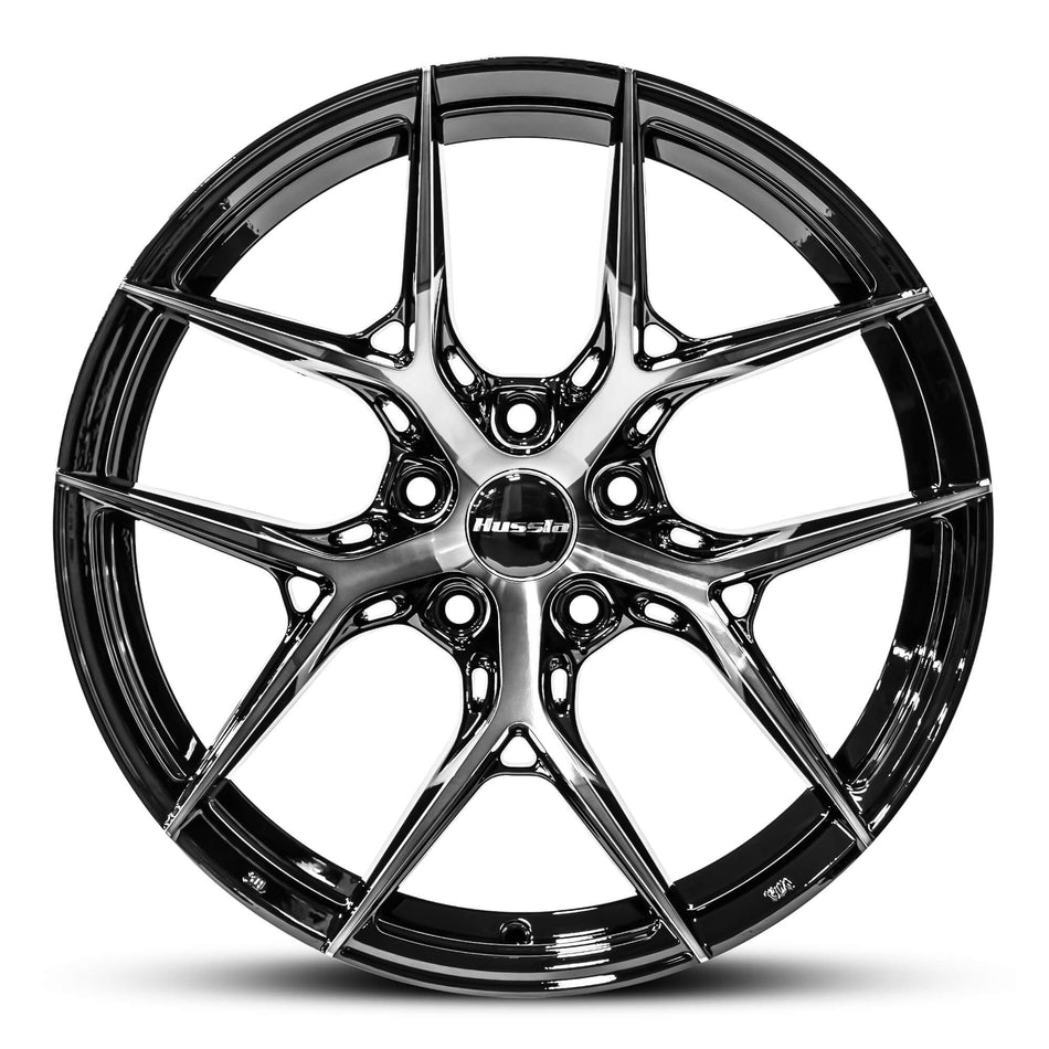 HUSSLA MILAN 18X8.5 5X114.3 35 GLOSS BLACK DARK TINT FACE
