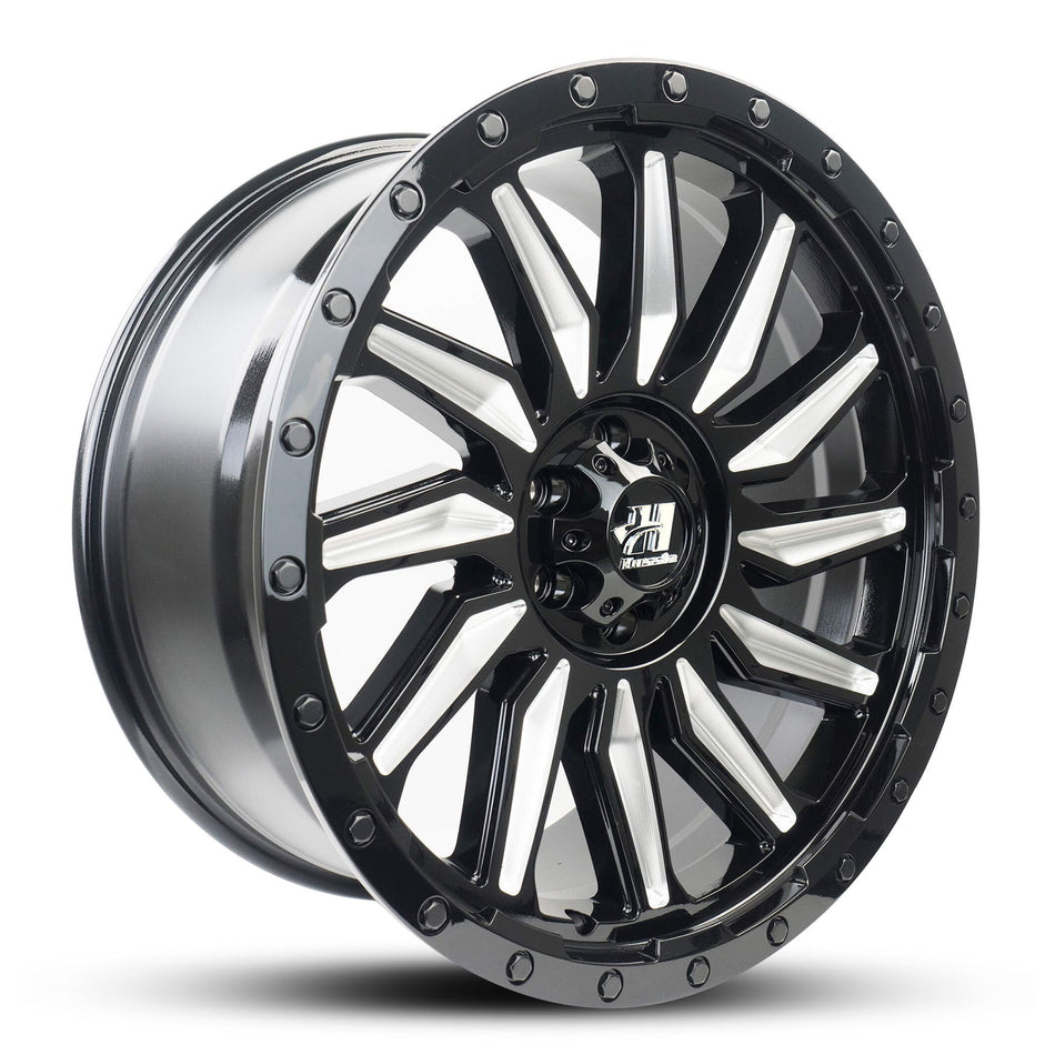 HUSSLA PROPELLER 20X10 6X114.3 10 GLOSS BLACK MILLED ACCENTS