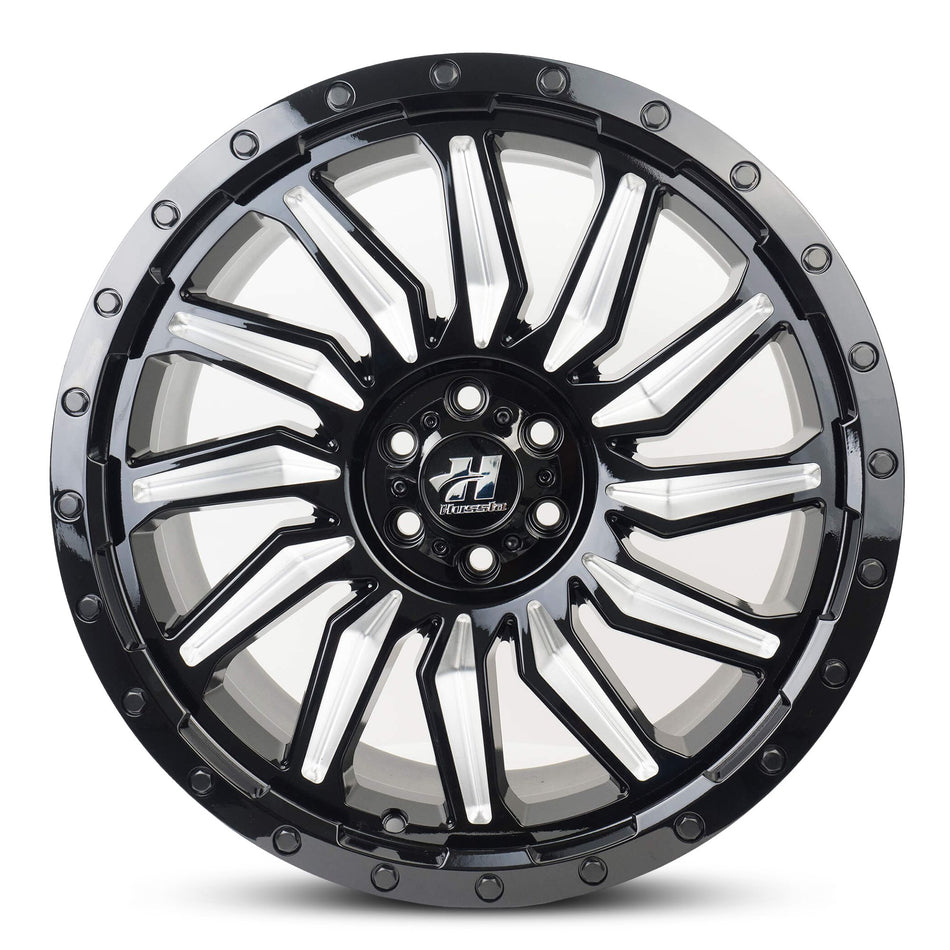 HUSSLA PROPELLER 20X10 6X114.3 10 GLOSS BLACK MILLED ACCENTS