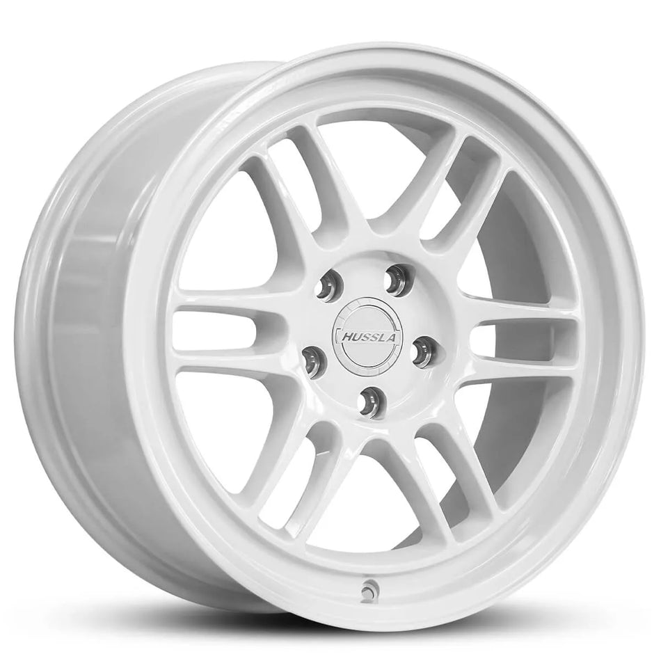 HUSSLA RACE SPEC 18X8.5 5x100 40 FULL GLOSS WHITE
