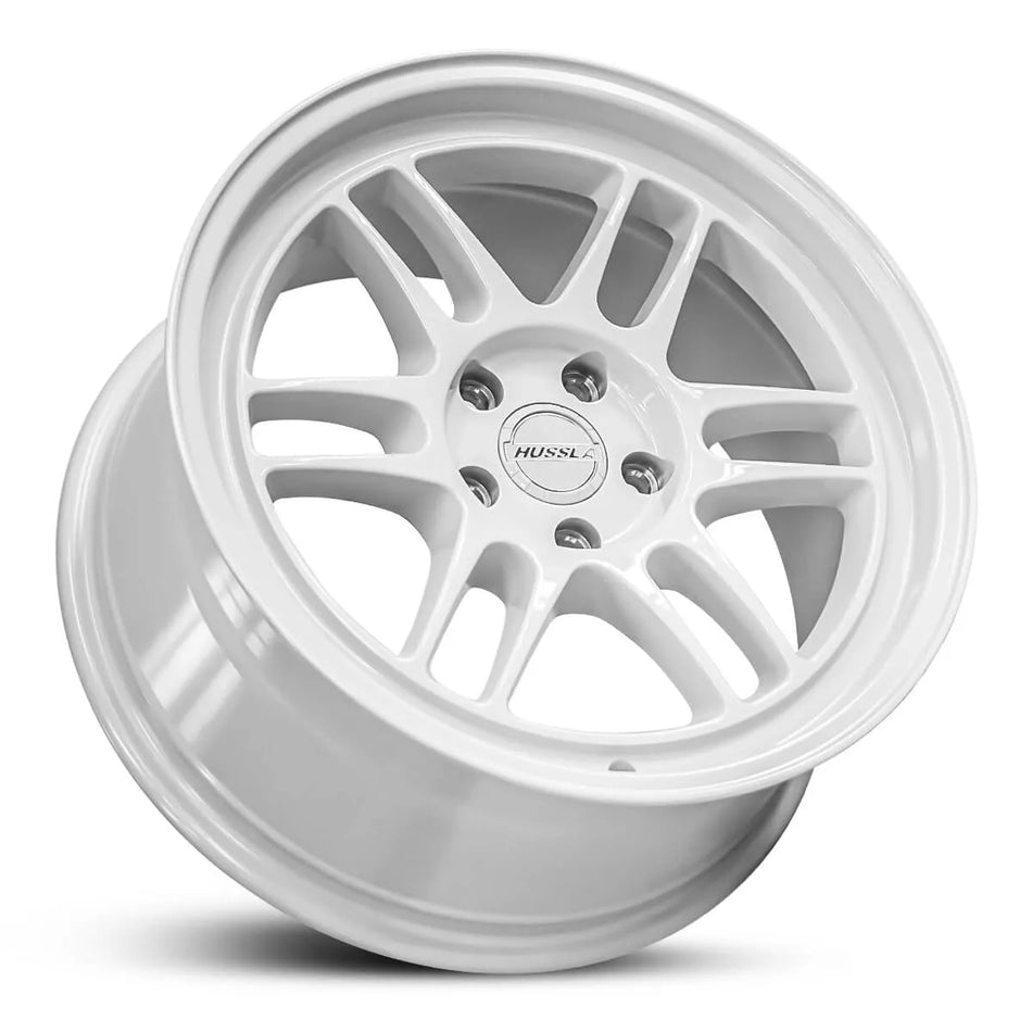 HUSSLA RACE SPEC 18X8.5 5x100 40 FULL GLOSS WHITE