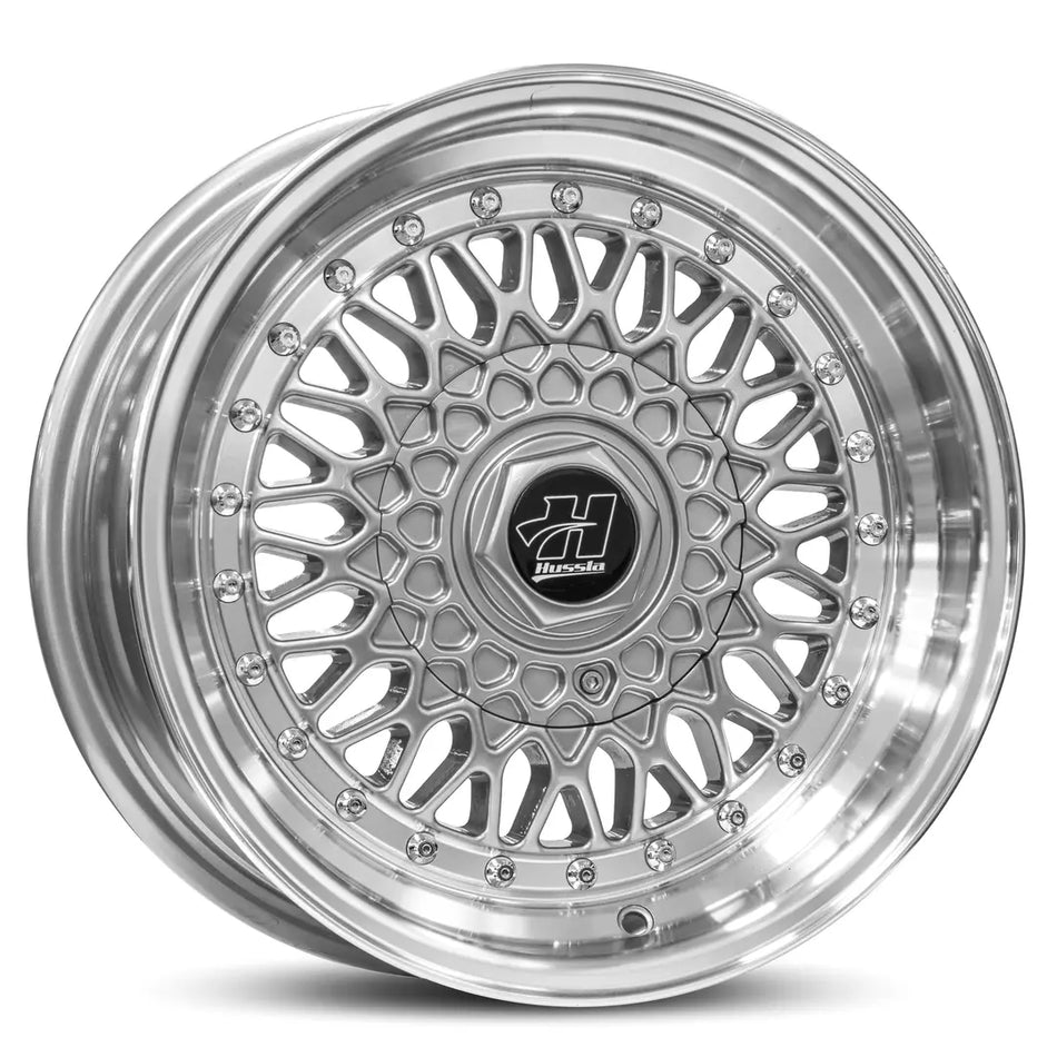 HUSSLA RETRO 16x7 4x100/114.3 30 BRIGHT SILVER POLISHED LIP