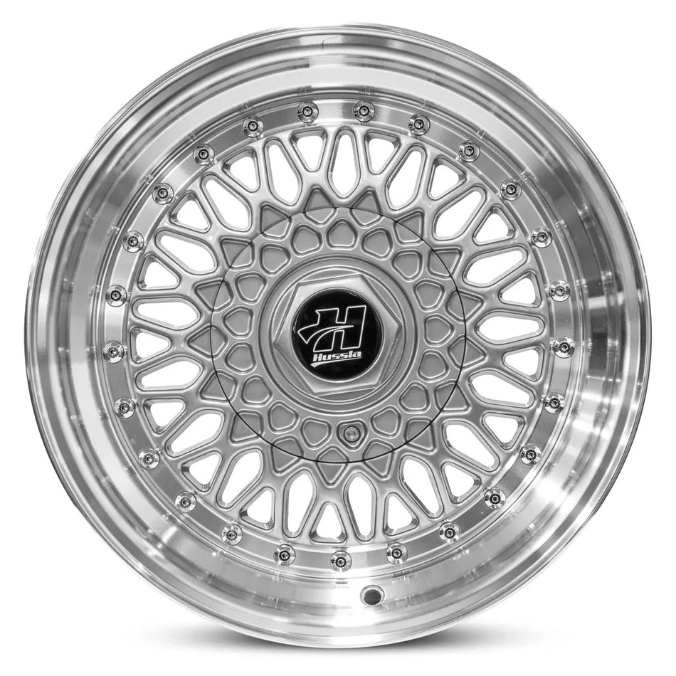 HUSSLA RETRO 16x7 4x100/114.3 30 BRIGHT SILVER POLISHED LIP