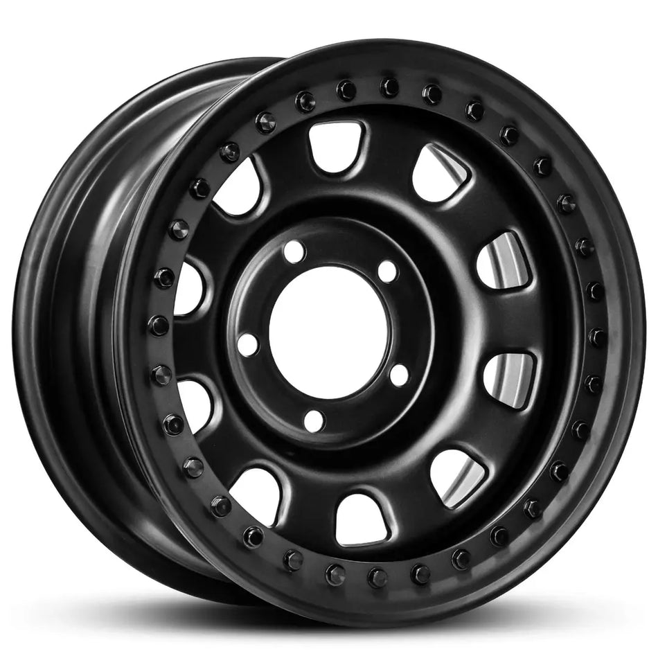 REVOLUTION STEEL WHEEL 16X8 6X139.7 10 MATTE BLACK BLK BOLTS 110.1 -4 BOLTS MUST BE TIGHTENED ON LIP