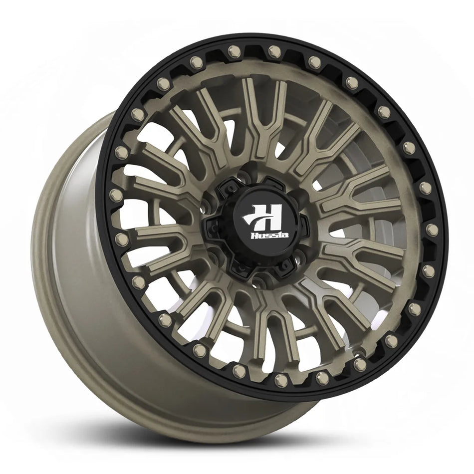 HUSSLA SNYPER 16X9 6X139.7 10 MATTE BRONZE CENTRE BLACK LIP BRONZE BOLTS