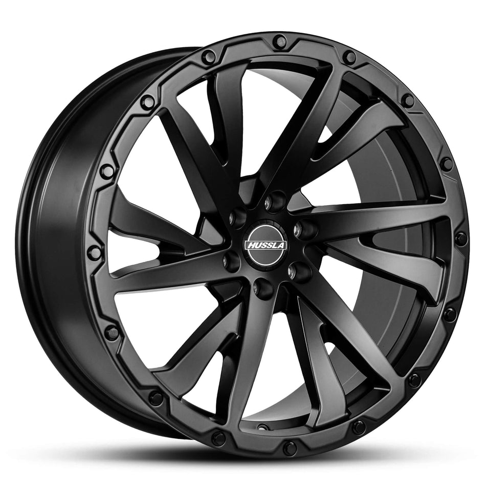 HUSSLA SIGNATURE SERIES SS2 20X9.5 6X139.7 20 MATTE BLACK BLACK BOLTS