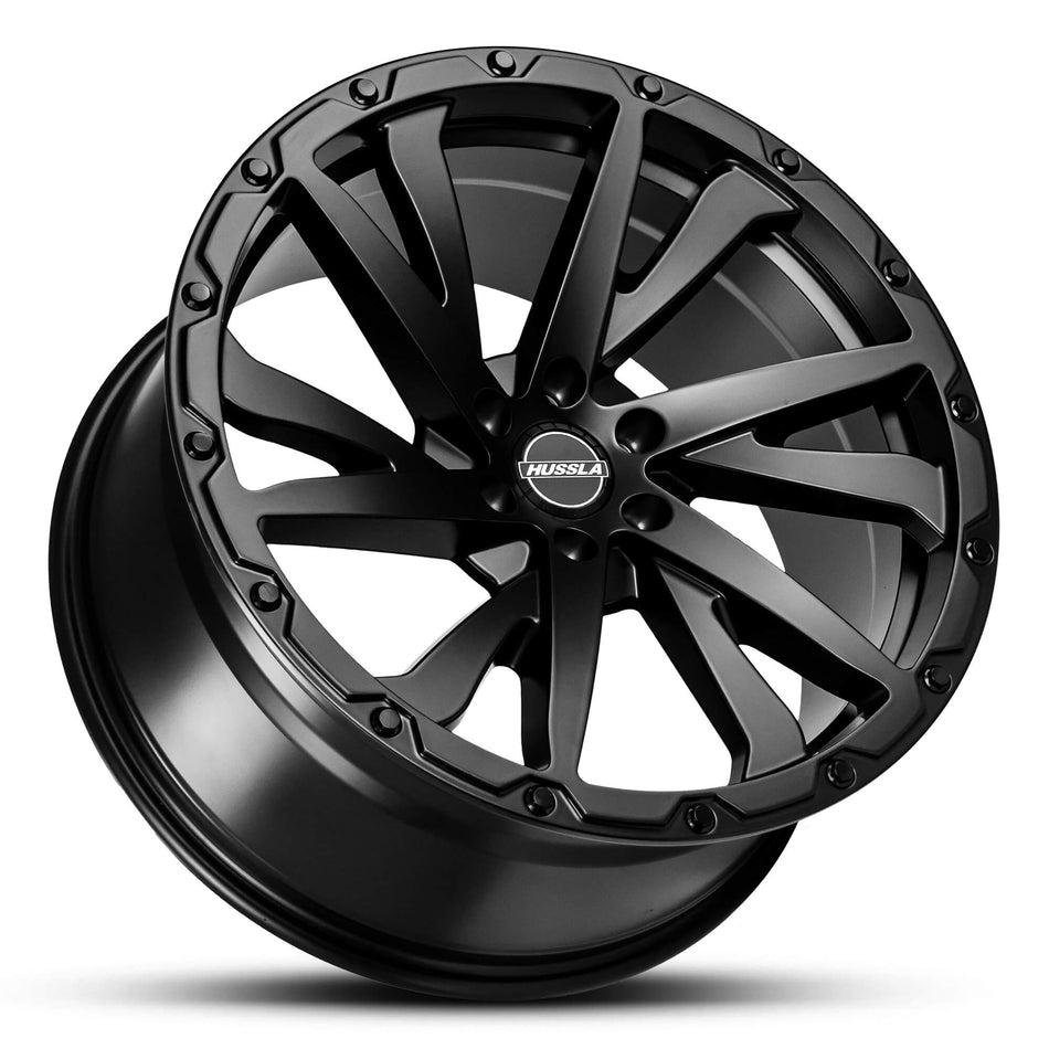 HUSSLA SIGNATURE SERIES SS2 20X9.5 6X139.7 20 MATTE BLACK BLACK BOLTS