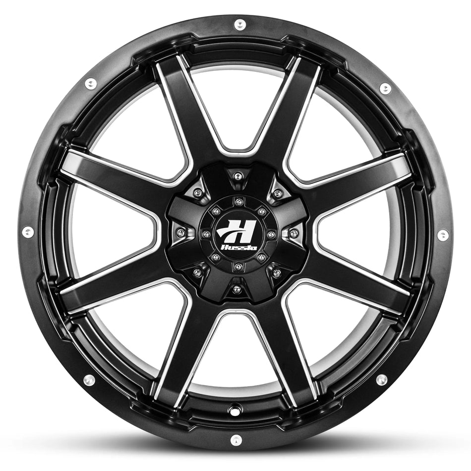 HUSSLA STEALTH 18X9 5X120 30 MATTE BLACK MILLED SPOKES
