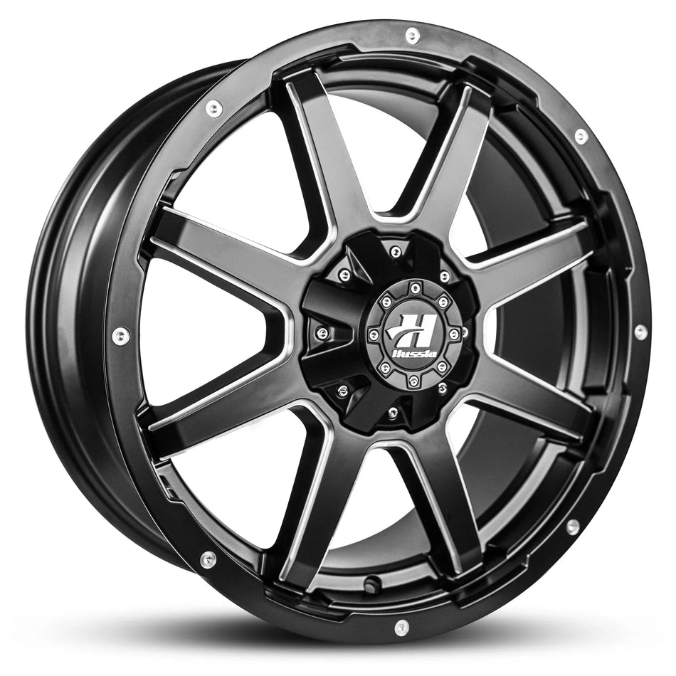 HUSSLA STEALTH 18X9 5X120 30 MATTE BLACK MILLED SPOKES