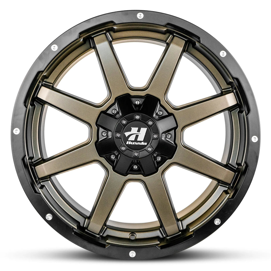 HUSSLA STEALTH 17X9 6X139.7 30 MATTE BRONZE BLACK LIP MILLED DIMPLES