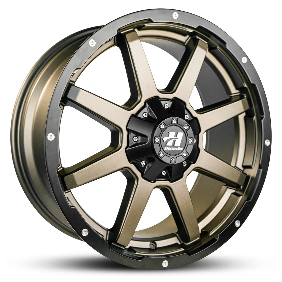 HUSSLA STEALTH 17X9 6X139.7 30 MATTE BRONZE BLACK LIP MILLED DIMPLES