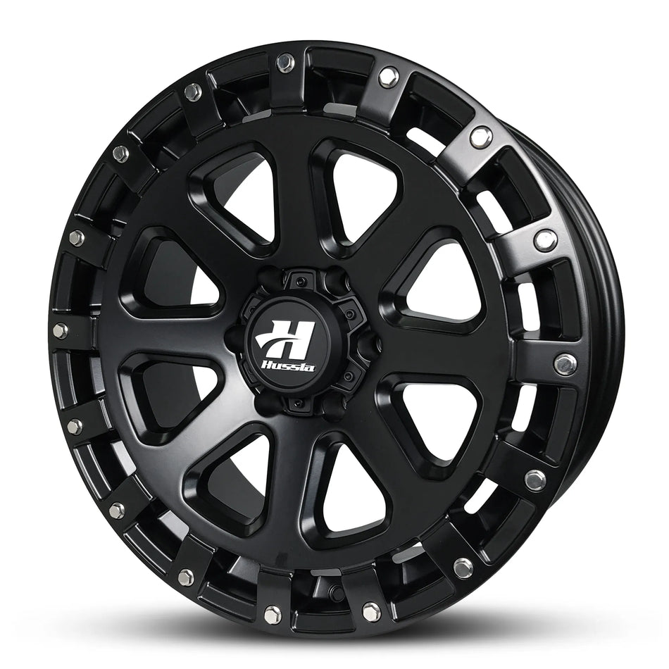 HUSSLA TAKE OVER 17X9 6X114.3 20 MATTE BLACK CHROME BOLTS