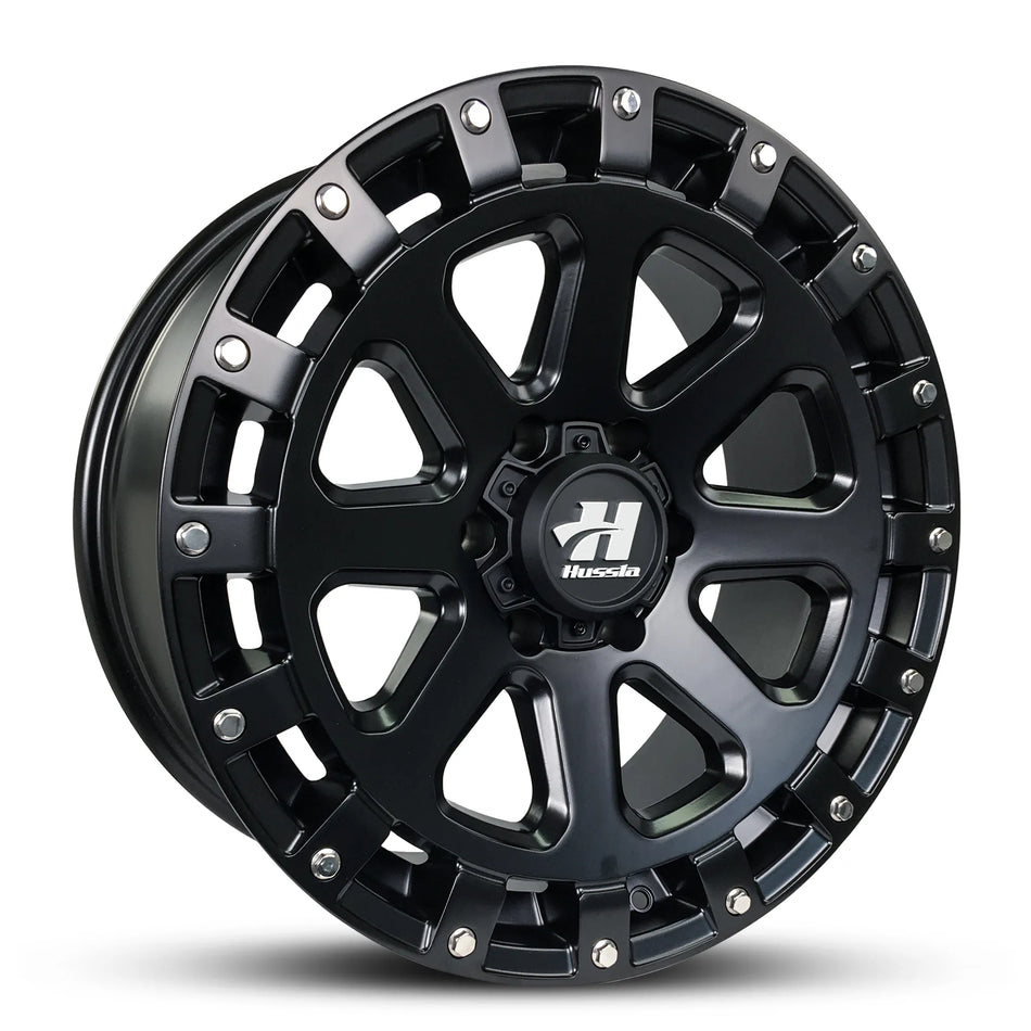 HUSSLA TAKE OVER 17X9 6X114.3 20 MATTE BLACK CHROME BOLTS