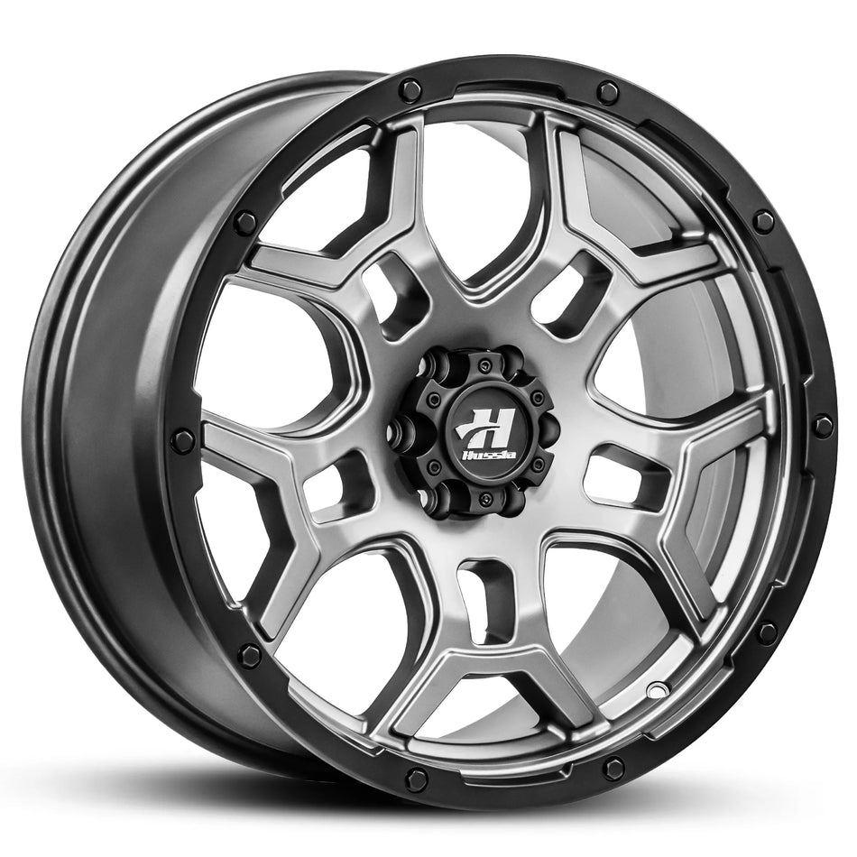 HUSSLA TRENCH 18X9 6X139.7 0 MATTE GREY BLACK LIP