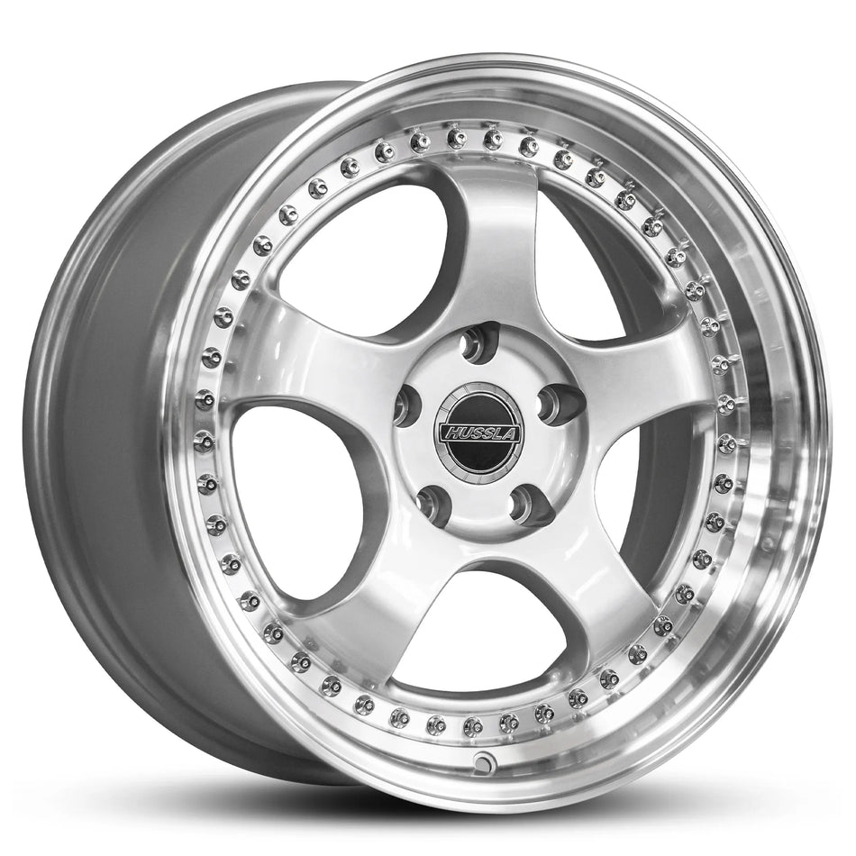 HUSSLA ZEN 18X8.5 adjustable 15 BRIGHT SILVER POLISHED LIP