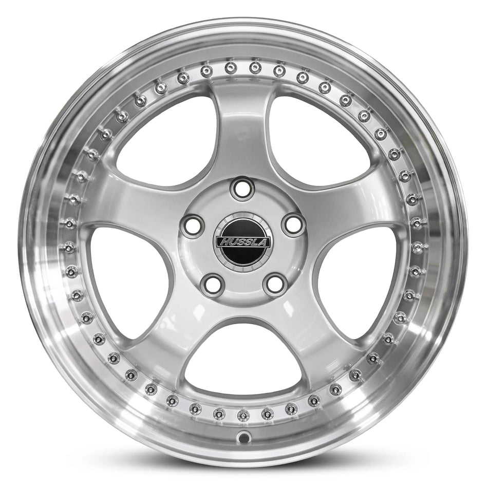 HUSSLA ZEN 18X8.5 adjustable 15 BRIGHT SILVER POLISHED LIP
