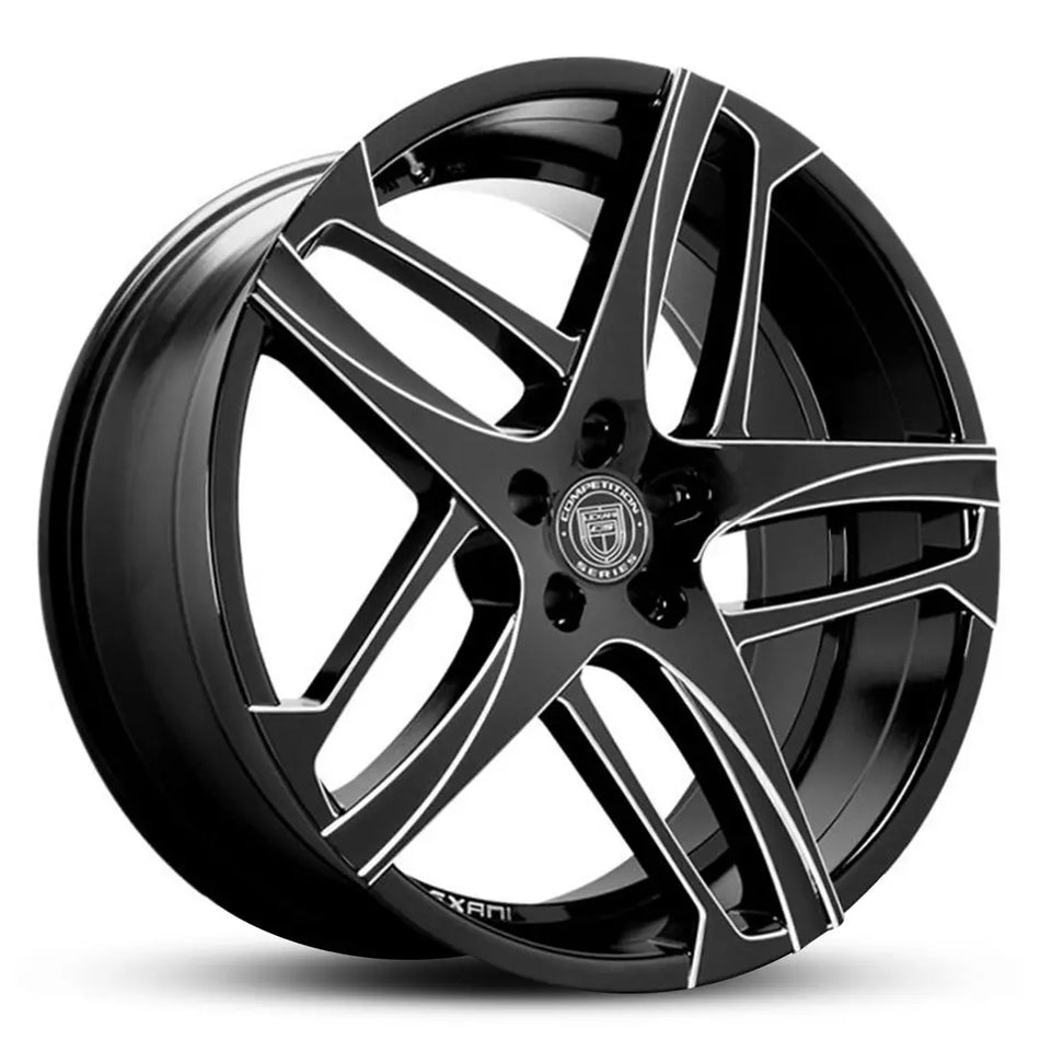 LEXANI BAVARIA 24X10 adjustable 15 GLOSS BLACK MILLED ACCENTS