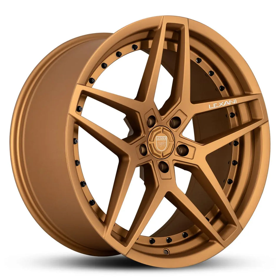 LEXANI SPIKE 22X9 adjustable 15 SATIN BRONZE BLACK RIVETS