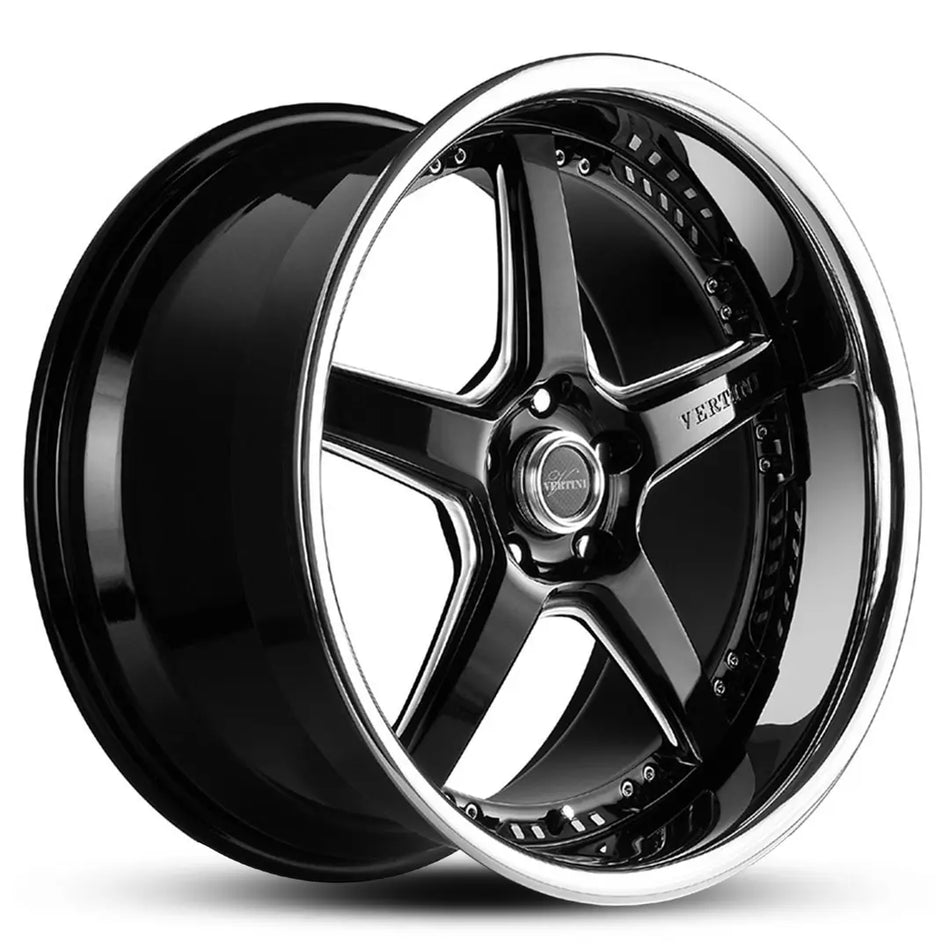 VERTINI DRIFT 19X9.5 5X112 30 GLOSS BLACK CHROME LIP