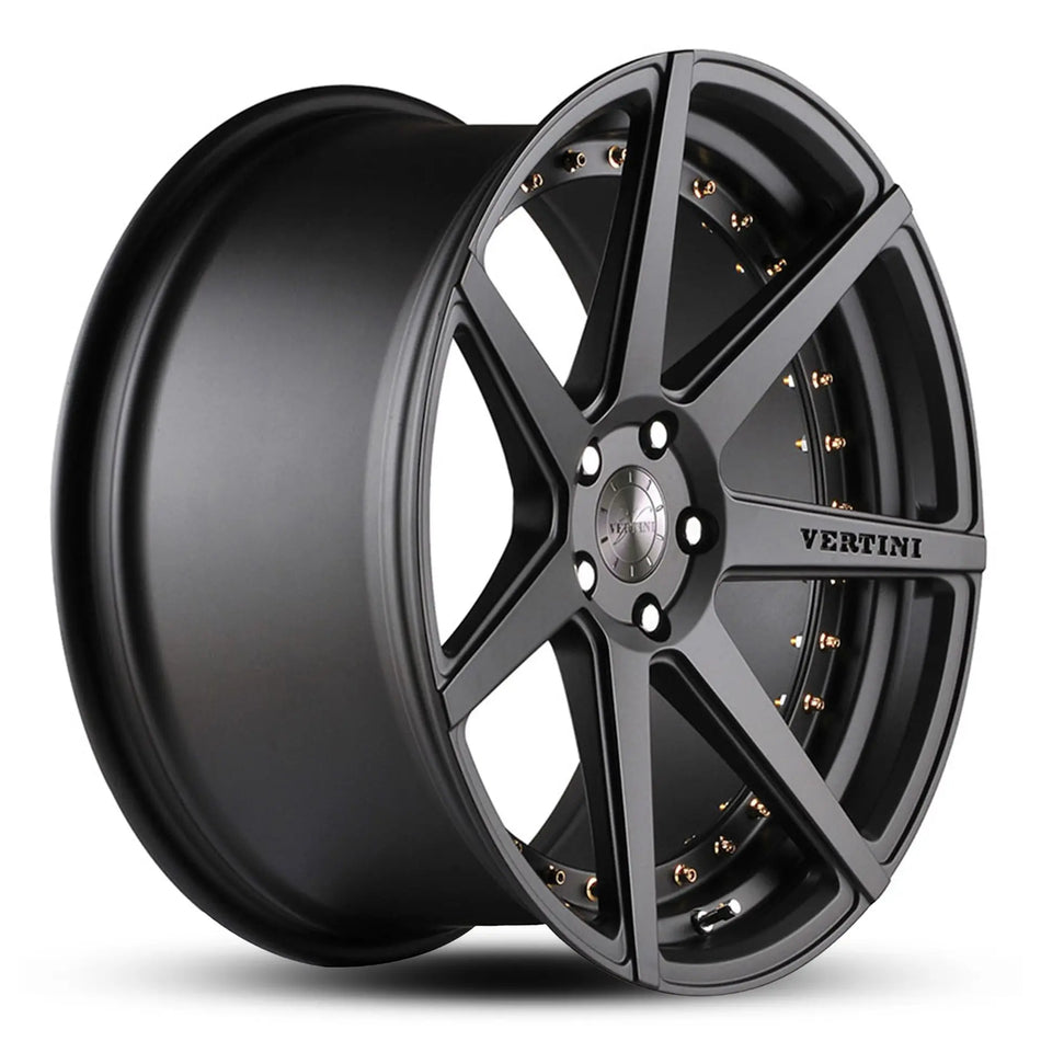 VERTINI DYNASTY 22X9 5X120 40 SATIN BLACK GOLD BOLTS