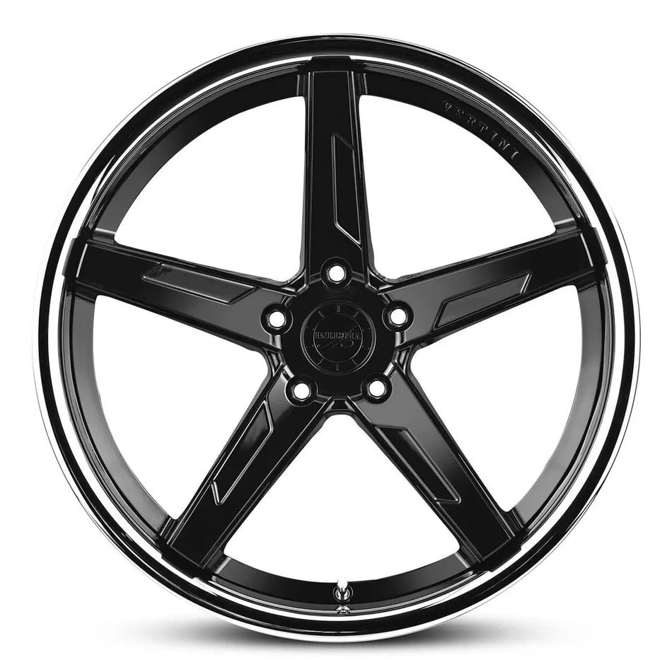 VERTINI RF1.7 22X9 adjustable 15 GLOSS BLACK CHROME LIP