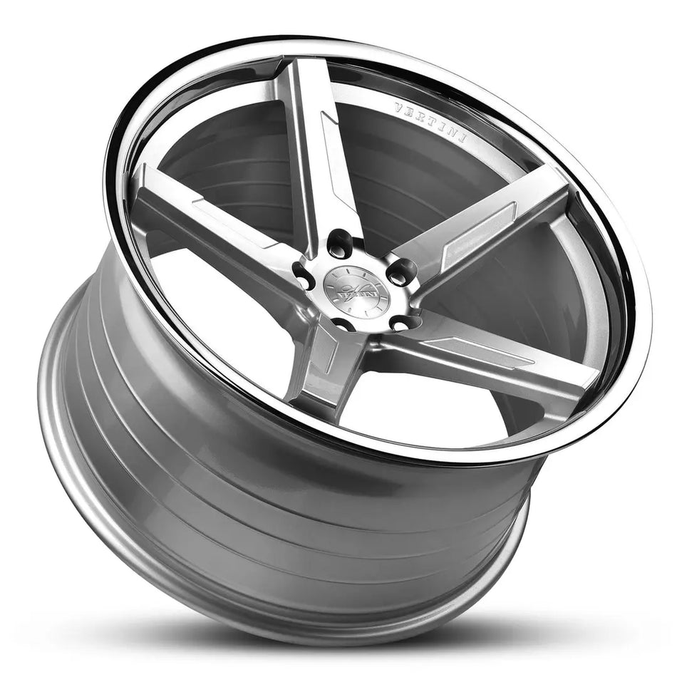 VERTINI RF1.7 22X9 adjustable 15 BRUSHED SILVER CHROME LIP