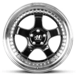 Hussla Zen Gloss Black Chrome Rivets Machined Lip 18x8.5 - Image 2