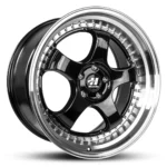 Hussla Zen Gloss Black Chrome Rivets Machined Lip 18x8.5
