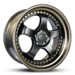 Hussla Zen Matte Black Bronze Lip Black Rivets 18x8.5